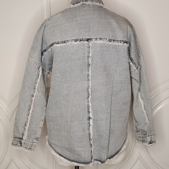 Entro Anthropologie Guest Brand Boho Fringe Shacket Jacket - Picture 4 of 12